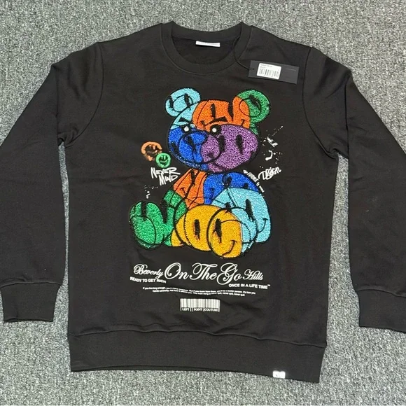 New Left Point Sweatshirt Bear in Emotions *Size L
